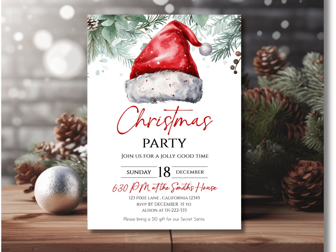 Editable Christmas Party Invitation Christmas Invitation Printable ...