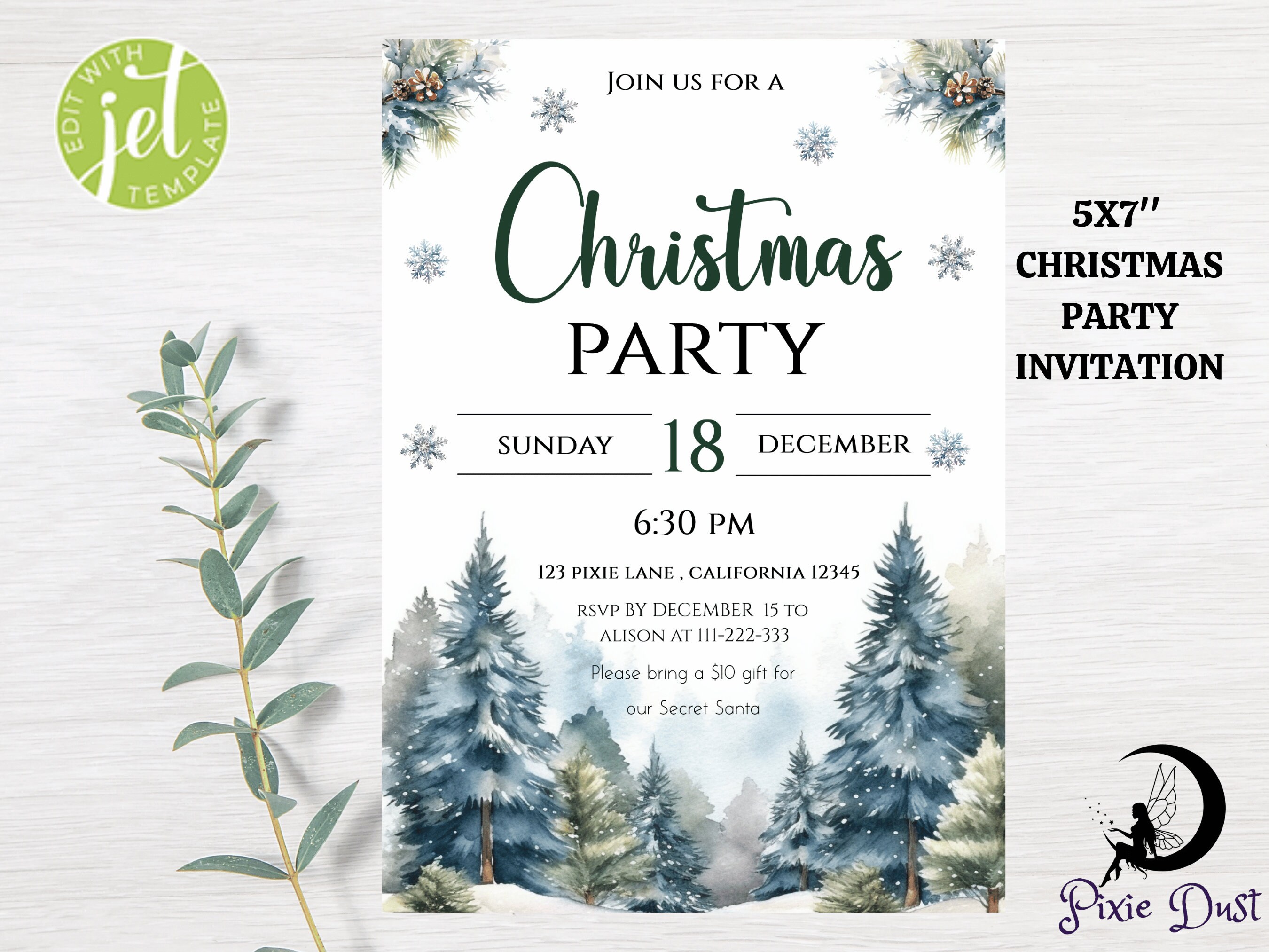 Editable Christmas Party Invitation Christmas Invitation Printable ...