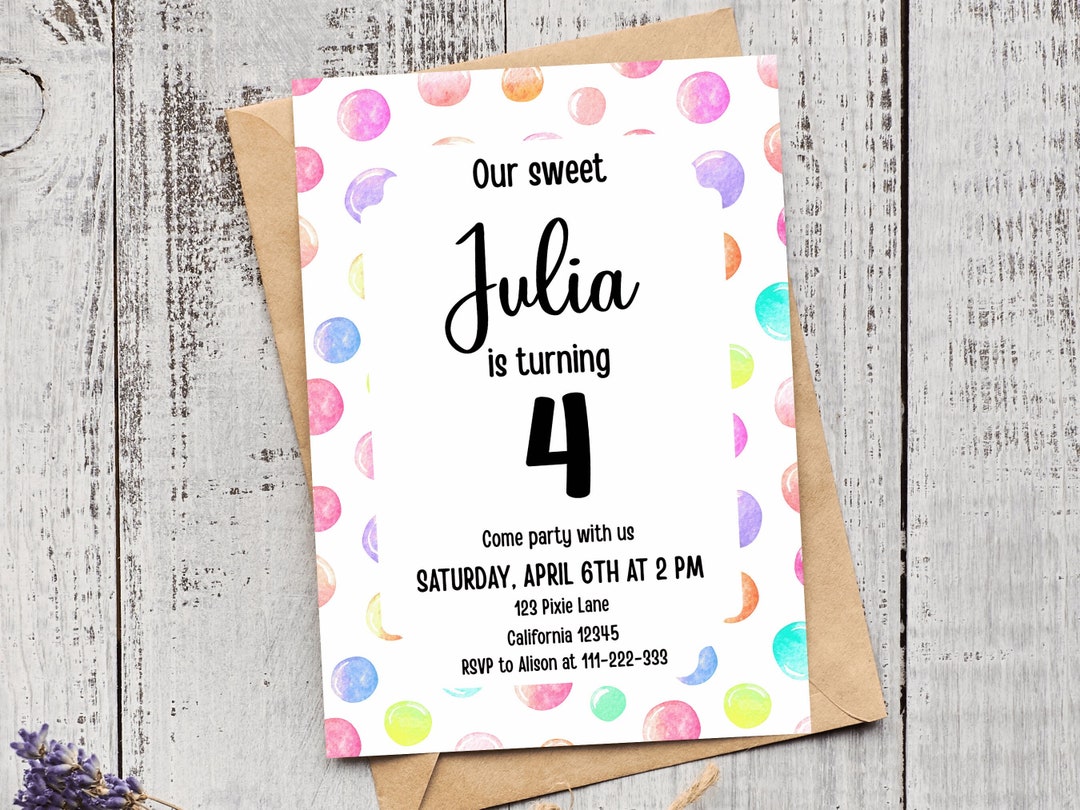 Editable Polka Dots Birthday Invitation Polka Dots Invitation - Etsy