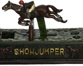Design Toscano Equestrian Show Jumper Authentic Foundry Cast Iron Mechanical Bank FREE SHIPPING