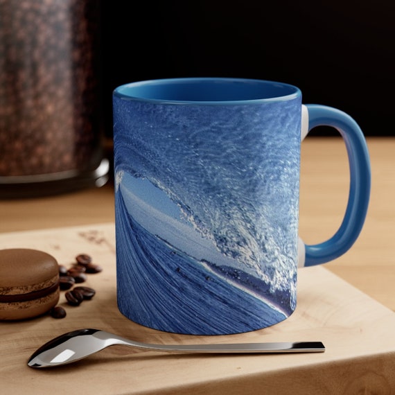 Coffee Mug 11 Oz Ceramic Two Tone Accented, C Handle, Banzai Pipeline  Hawaii - Etsy