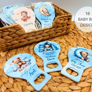 Magnete personalizzato per baby shower, apricapsule personalizzato, ideale per compleanni o battesimi, perfetto per bomboniere per neonati