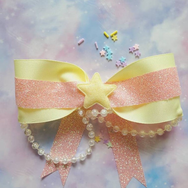 pastel fairy kei star hairbow