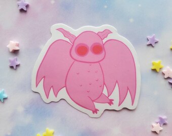 Pink mothman sticker