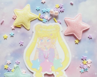 90's anime girl pastel aesthetic sticker