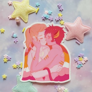 Catradora lesbian pride flag sticker
