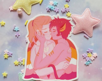 Catradora lesbian pride flag sticker