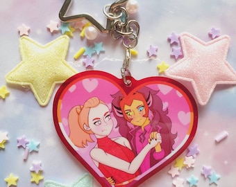 Catradora princess prom heart keychain