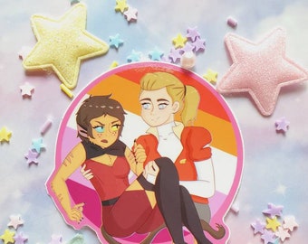 Catradora lesbian pride vinyl sticker