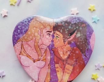 Holographic Catradora heart pin