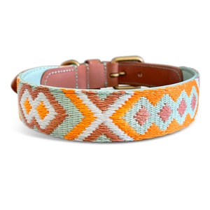 Premium dog collar Très Chic mint/orange image 5