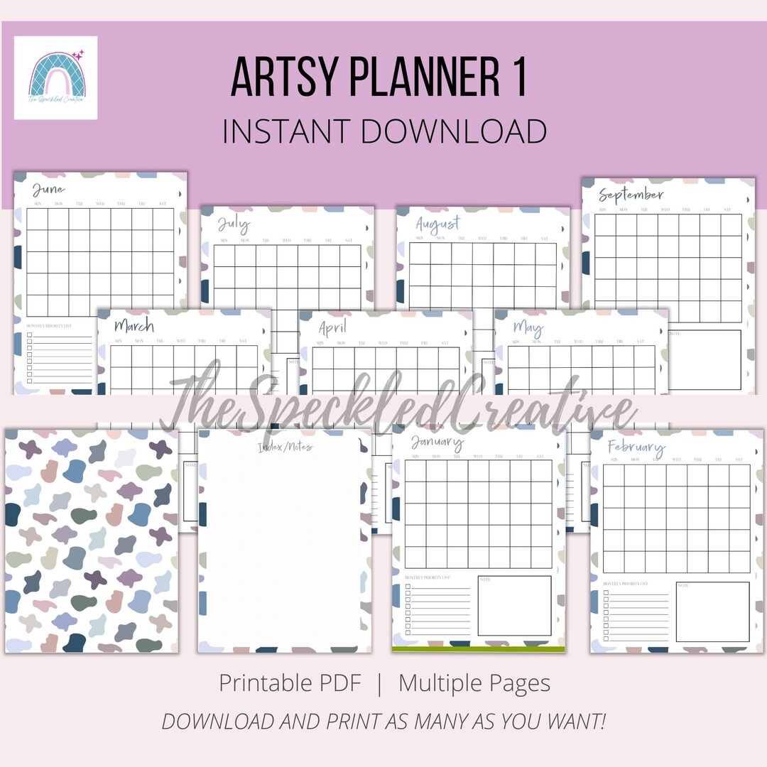 Artsy Planner 1 Printable Undated Planner Complete With Etsy artsy-planner-1-printable-undated-planner-complete-with-etsy