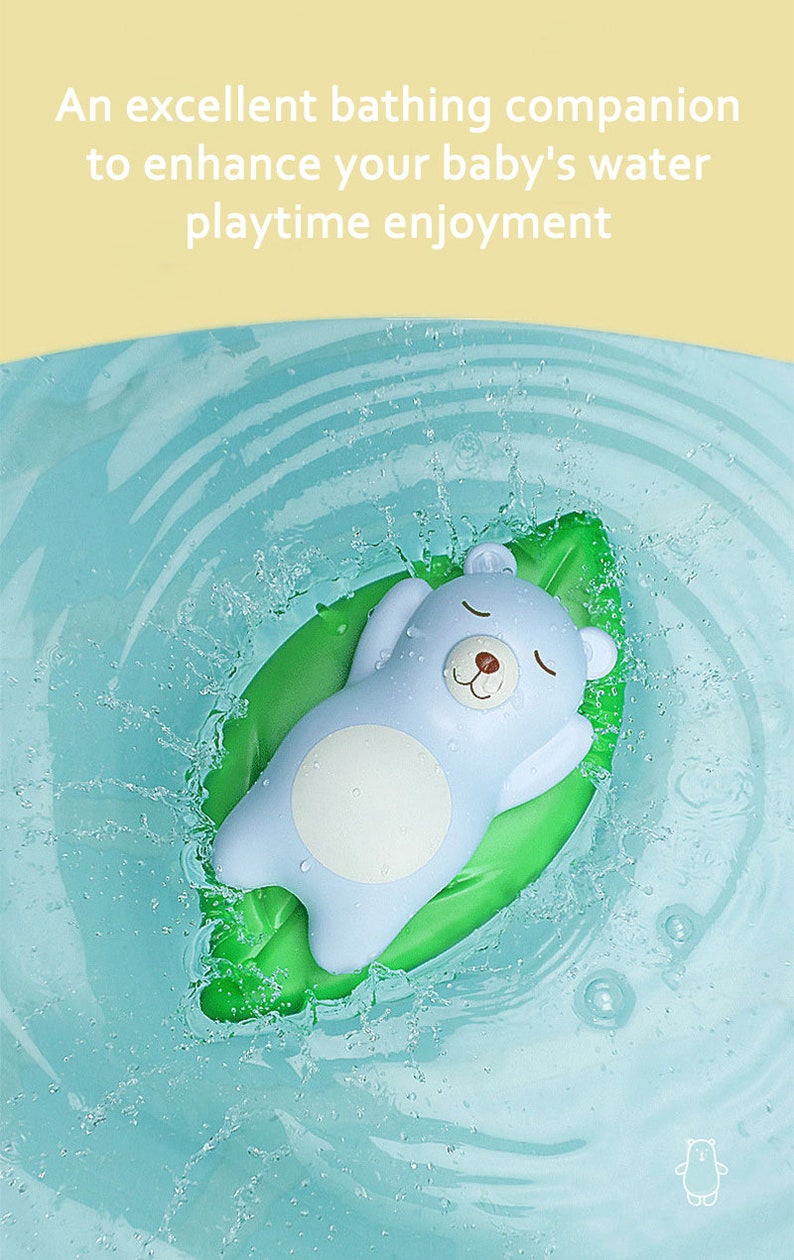 Leaf Lounger Bear Bath Toy, Wind Up Animal Bath Toys, Bath Toy for Kids and Toddlers, Cute Bath Toy image 2