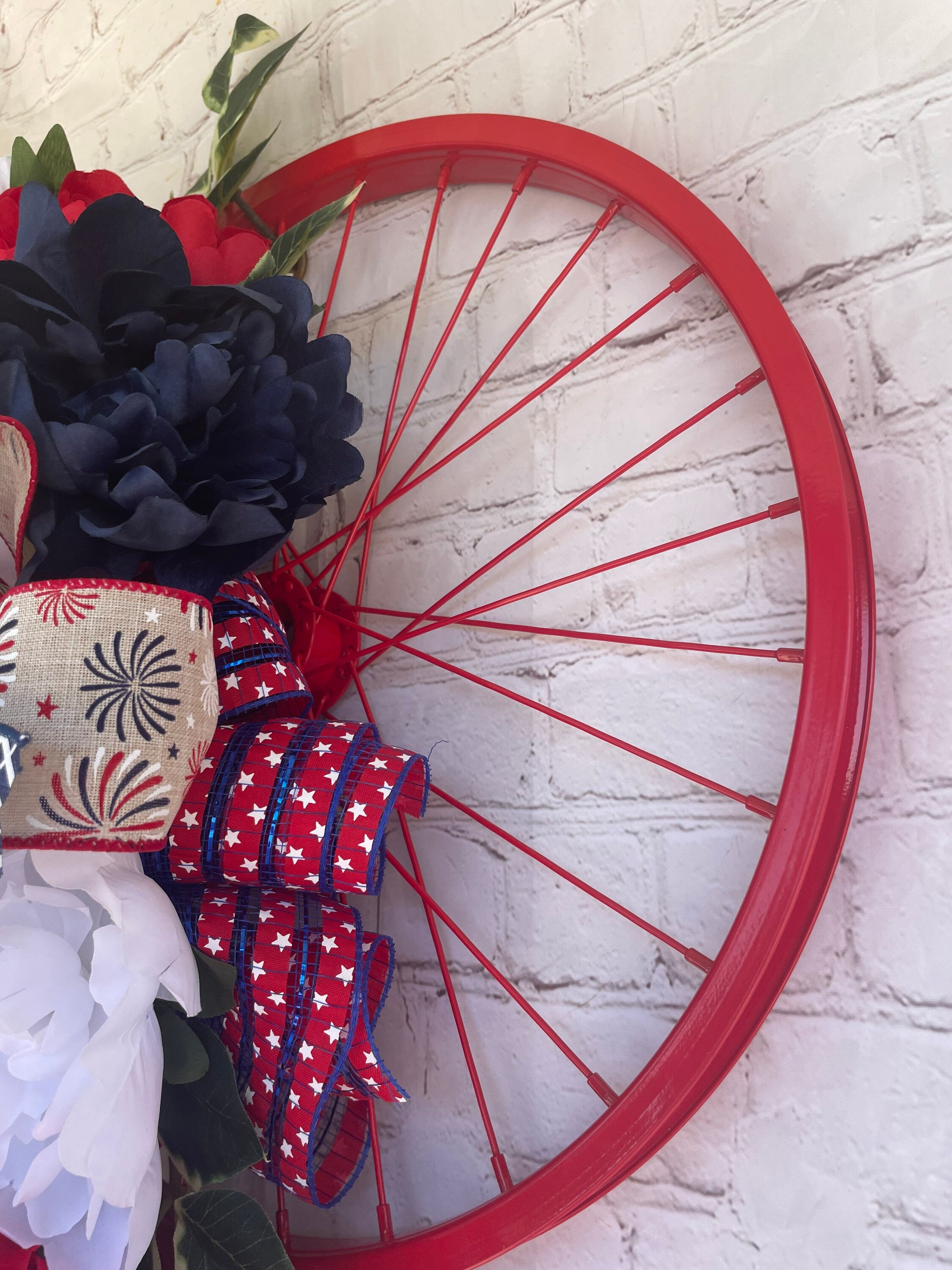 Fourth Of July Bike Decorations PRETYZOOM 1 Pair Bicycle Tassel Bike Streamer Bike Scooter Patriotic Blue White Red Handle Tassels Handlebar Decorative Streamers For 4th Of July Bike Decorations 4th Of July