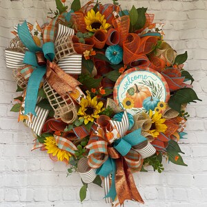 Fall pumpkin wreath , fall decor, pumpkin decor, fall wreath