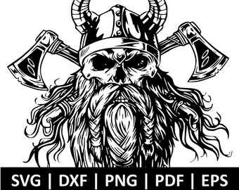 Viking Svg - Viking tattoo - Barbarian Svg - Horns Svg - Odin Svg - Norse God svg - Celtic svg - SVG eps DXF Commercial License