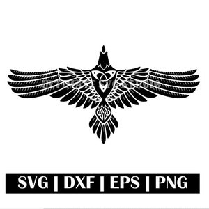 Raven SVG - Viking Svg - Odin Svg - Norse svg - Seamless pattern svg - SVG eps DXF Commercial License