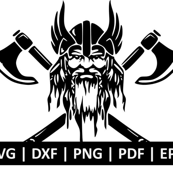Viking Svg - Skull Svg - Beard Svg - Odin Svg - Norse svg - Celtic svg - SVG eps DXF Commercial License