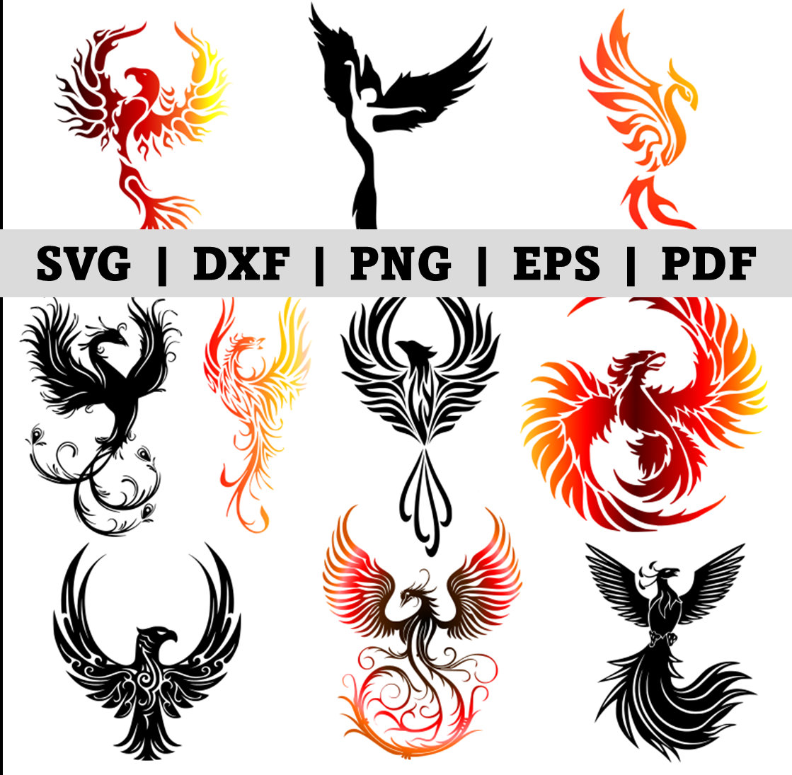 Phoenix SVG Bundle Fire Bird Svg Phoenix Png SVG Eps DXF Etsy