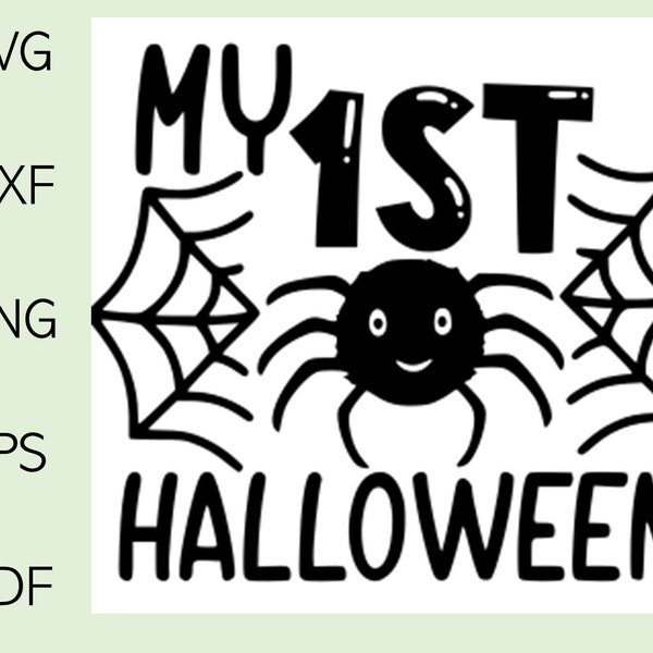 Baby's First Halloween SVG - Cute First Halloween T-shirt SVG - Friendly Spider Svg - Svg eps DXF Pdf Png CommercialLicense