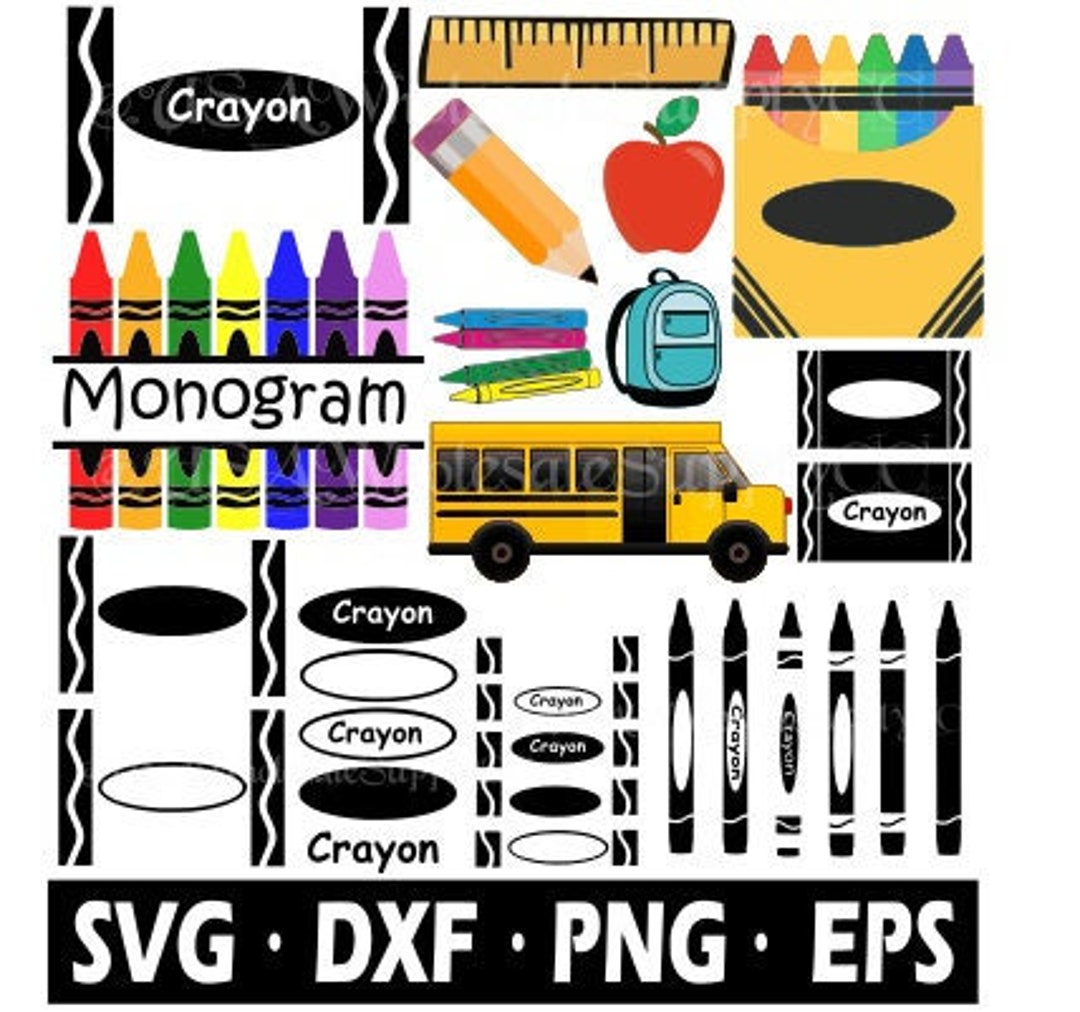 Crayon SVG Bundle Teacher Svg Bundle Back to School Elementary School ...