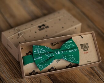 Methanol Alcohol Original Handmade Bow Tie - Unique Design Durable Polyester Pretied with Band for Wedding Party Holidays Prom