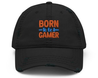 Geboren om een Gamer Distressed Hat Computer Games verjaardagscadeau te zijn