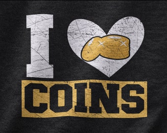 I Love Coins シャツ、コイン愛好家やコインコレクターのためのコイン収集 T シャツ、コイン学者へのギフト、貨幣収集家 T シャツ、コイン収集の趣味