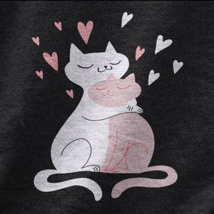 Camisa fofa de coração de gato gatinho, camiseta fofa de gato para amante de gato, presente de gatinho para mãe de gato e pai de gato, camiseta de gatinho fofa para mãe de pele e pai de pele