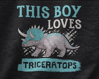 This Boy Loves Triceratops Shirt, Dinosaur Enthusiast  Tshirt, Triceratops Gift For Dinosaur Lover, I Love Triceratops Tee Paleontologist