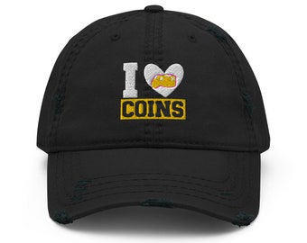 I Love Coins Coin Collector Numismatiek Numismatologie Dad Hat Verjaardag