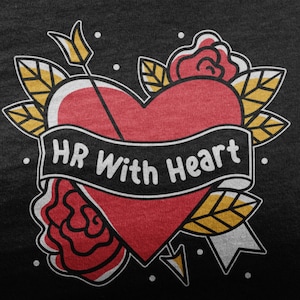 HR With Heart Shirt, Funny Human Resources Office Tshirt, Human Resources Gift For HR Squad, Profession T Shirt For HR Manager Coworker