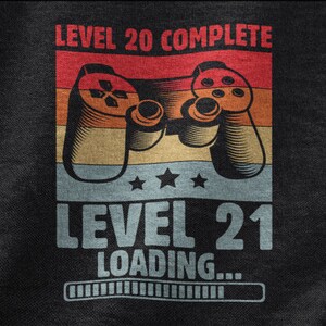 May include: A retro-style graphic with a video game controller and the text "Level 20 Complete Level 21 Loading..." with a progress bar underneath.