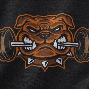 Pitbull Biting Barbell Shirt, Dog Tshirt For Men and Women, Dog Lovers, Puppy Lover, Dog Lover Shirt, Cute Dog Gifts, Unisex Graphic Tee