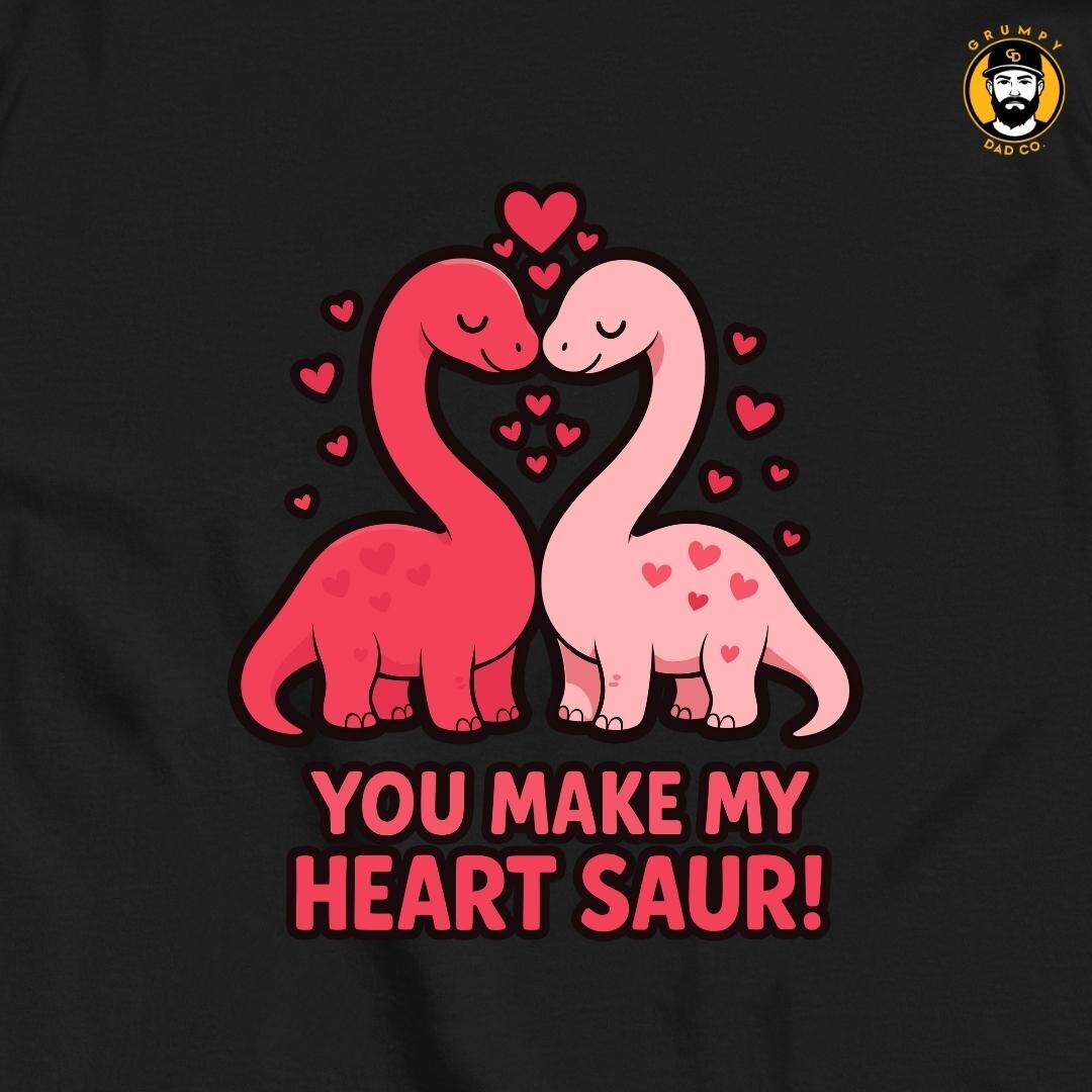 You Make My Heart Saur Shirt, Dinosaur Valentine Shirt, Cute Dino ...
