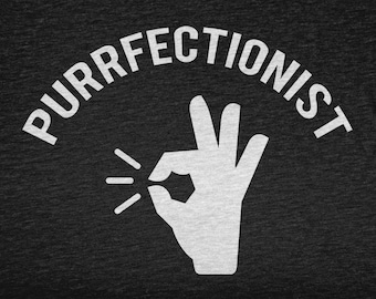 Purrfektionist, Tierwortspiel für Tierliebhaber, Tierhemd für Männer und Frauen, lustiges Tier-T-Shirt, Wildtier-T-Stück