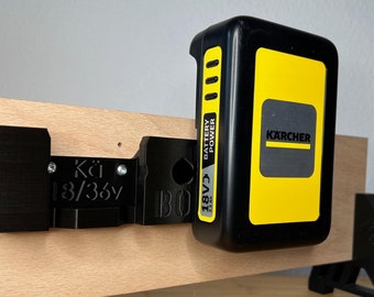 Battery holder sturdy design compatible with Kärcher® 18V and 36V