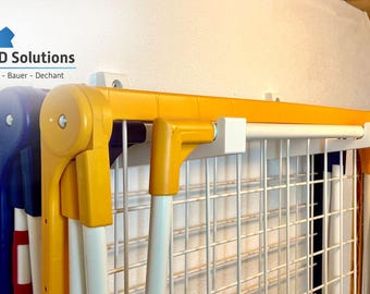 Heavy Duty Wäscheständer Wandhalter kompatibel mit Leifheit® Pegasus. Version Double für zwei Wäscheständer. Kein Scheuern an der Wand !!!