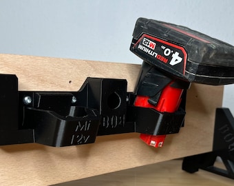 Battery holder sturdy design compatible with Milwaukee® M12