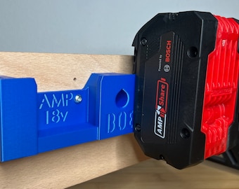 Battery holder, sturdy design, compatible with AMPShare® and Bosch Professional® 18V