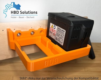 Stable battery holder compatible with Stihl® AK – robust wall mount for 2 batteries – expandable – 3D printed