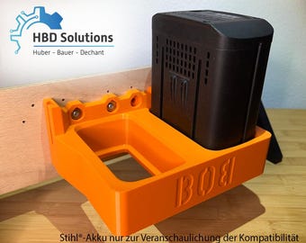 Stable battery holder compatible with Stihl® AP – robust wall mount for 2 batteries – expandable – 3D printed
