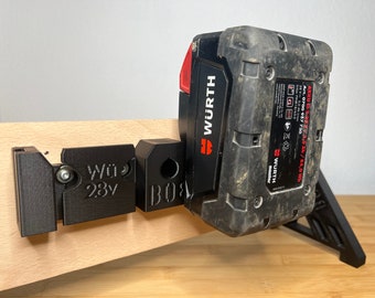 Battery holder, sturdy design, compatible with Würth® 28V and Milwaukee® M28
