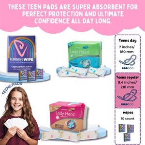 First Period kit for Girls 10-14 Celebration Starter Kit for School Teen Tween PreTeen Period Menstruation Hygiene Gift Box Red Period Kit Bild 9