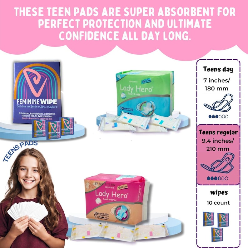 First Period kit for Girls 10-14 Celebration Starter Kit for School Teen Tween PreTeen Period Menstruation Hygiene Gift Box Red Period Kit Bild 9