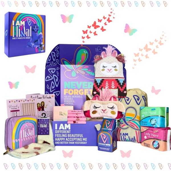 First Period kit for Girls 10-12 Celebration Starter Kit for School Teen Tween PreTeen Period Menstruation Hygiene Gift Box Red Period Kit