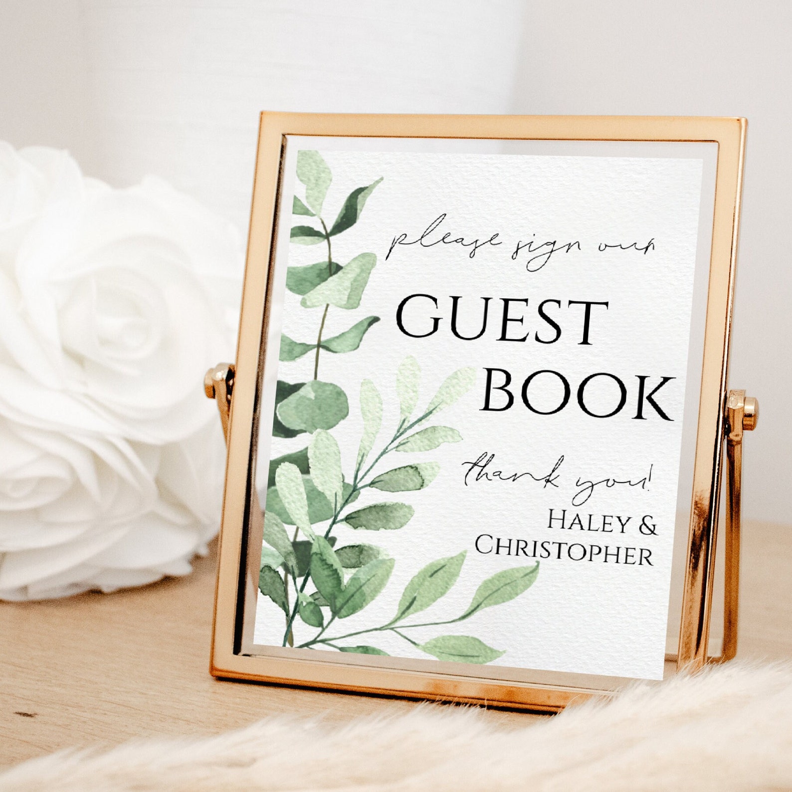 Wedding Guest Book Printable Guest Book Digital Download Etsy