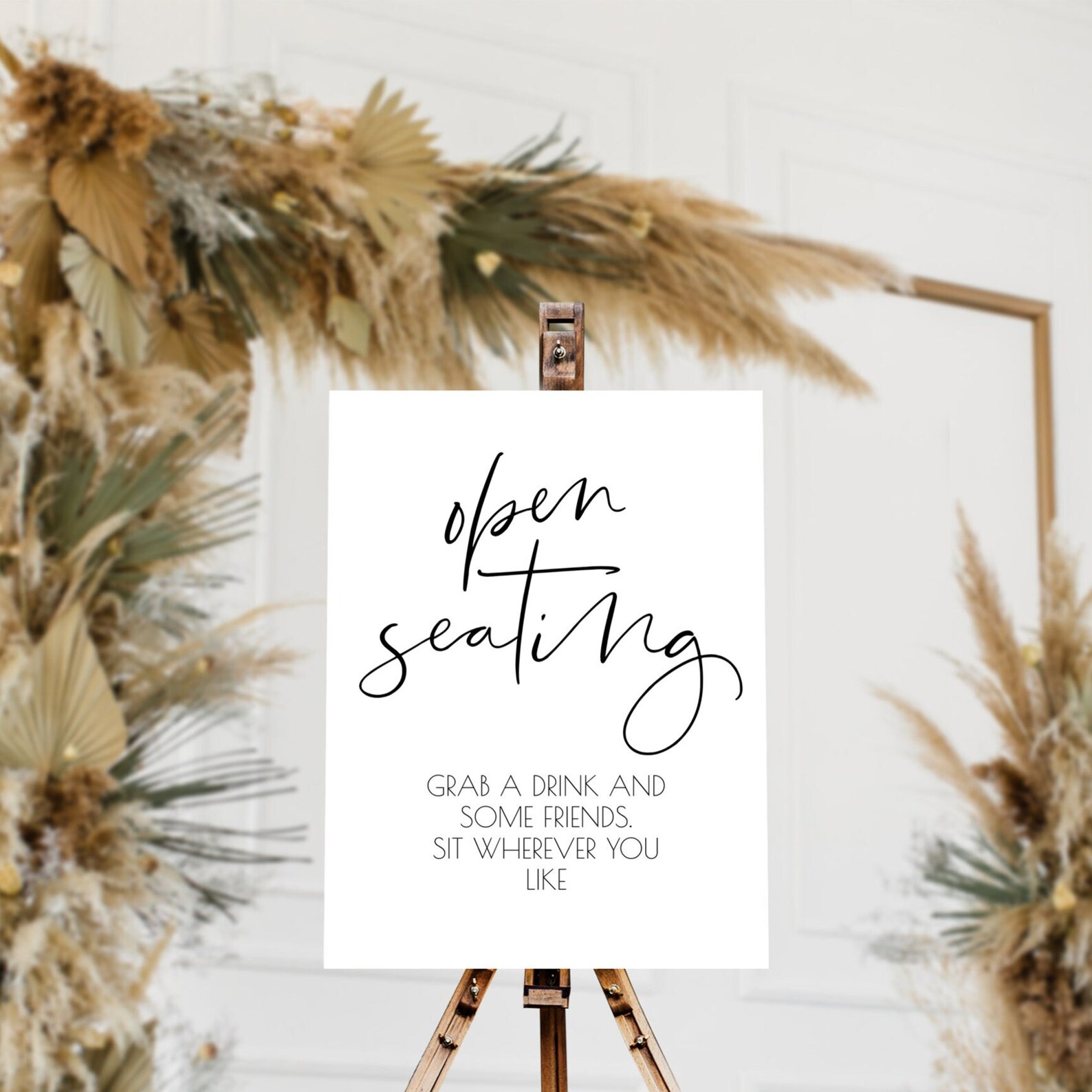Open Seating Wedding Sign Open Seating Digital Download Etsy