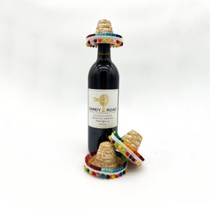 Mini Sombrero Bottle Hat - Final Fiesta - Bachelorette - Bridal Party Favors - Mexican Bridal Shower - Birthday Bottle Hat