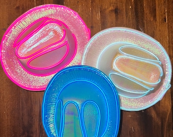 Mini sombrero de vaquera iluminado: recuerdo metálico para despedida de soltera